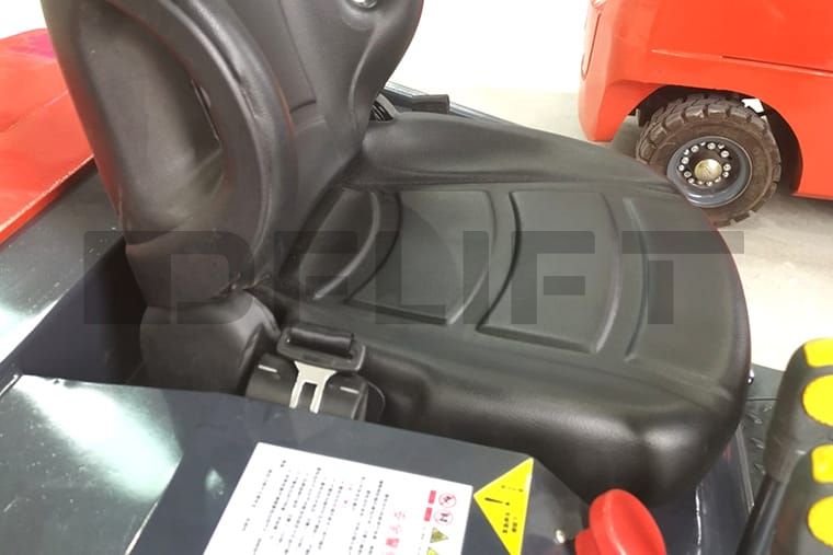 Adjustable seat with safety belt and emergency switch