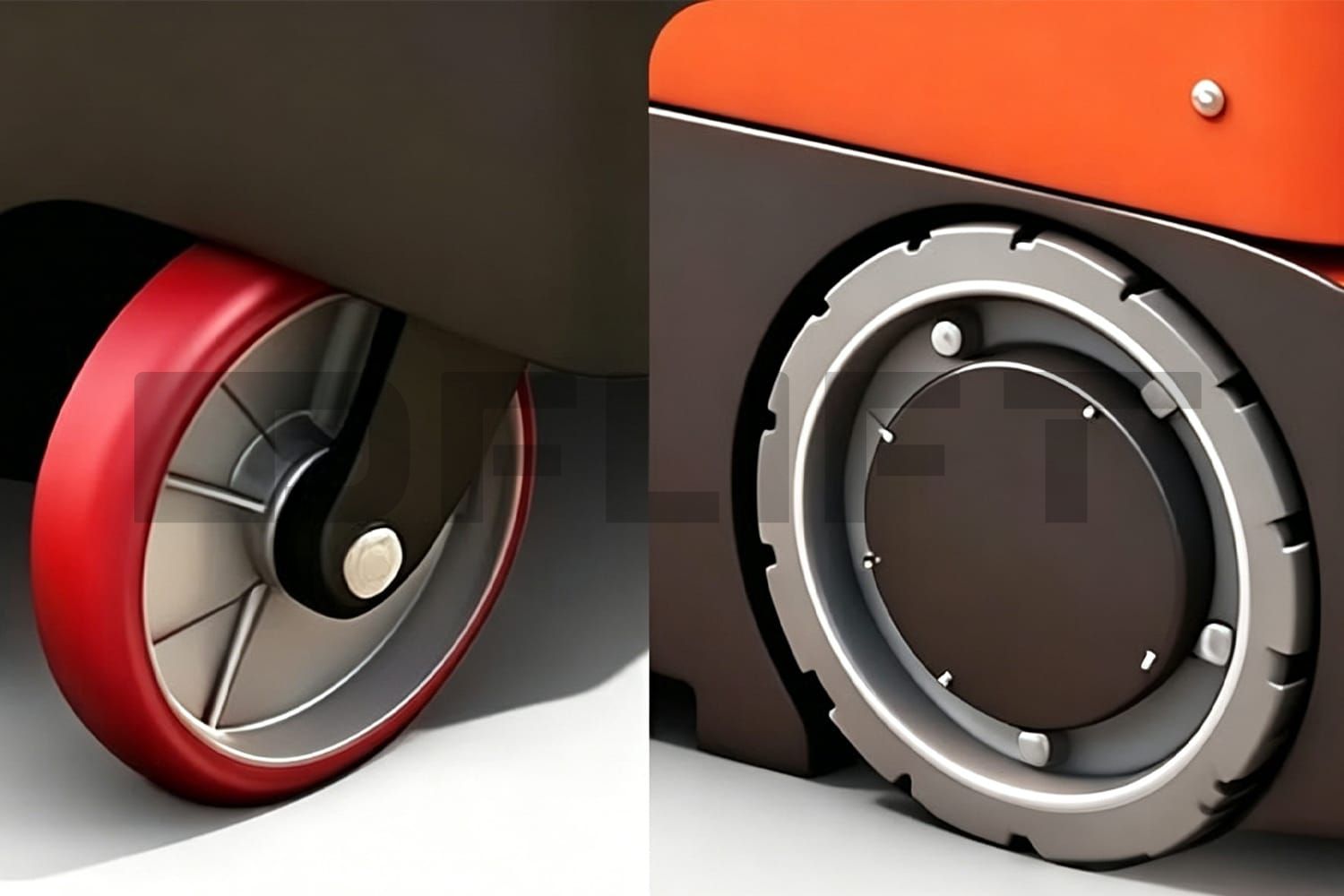 front and rear wheels